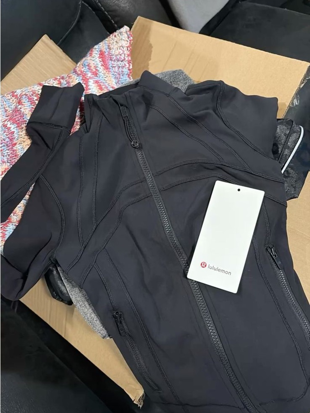 lululemon athletica Black Full-Zip denim Jacket